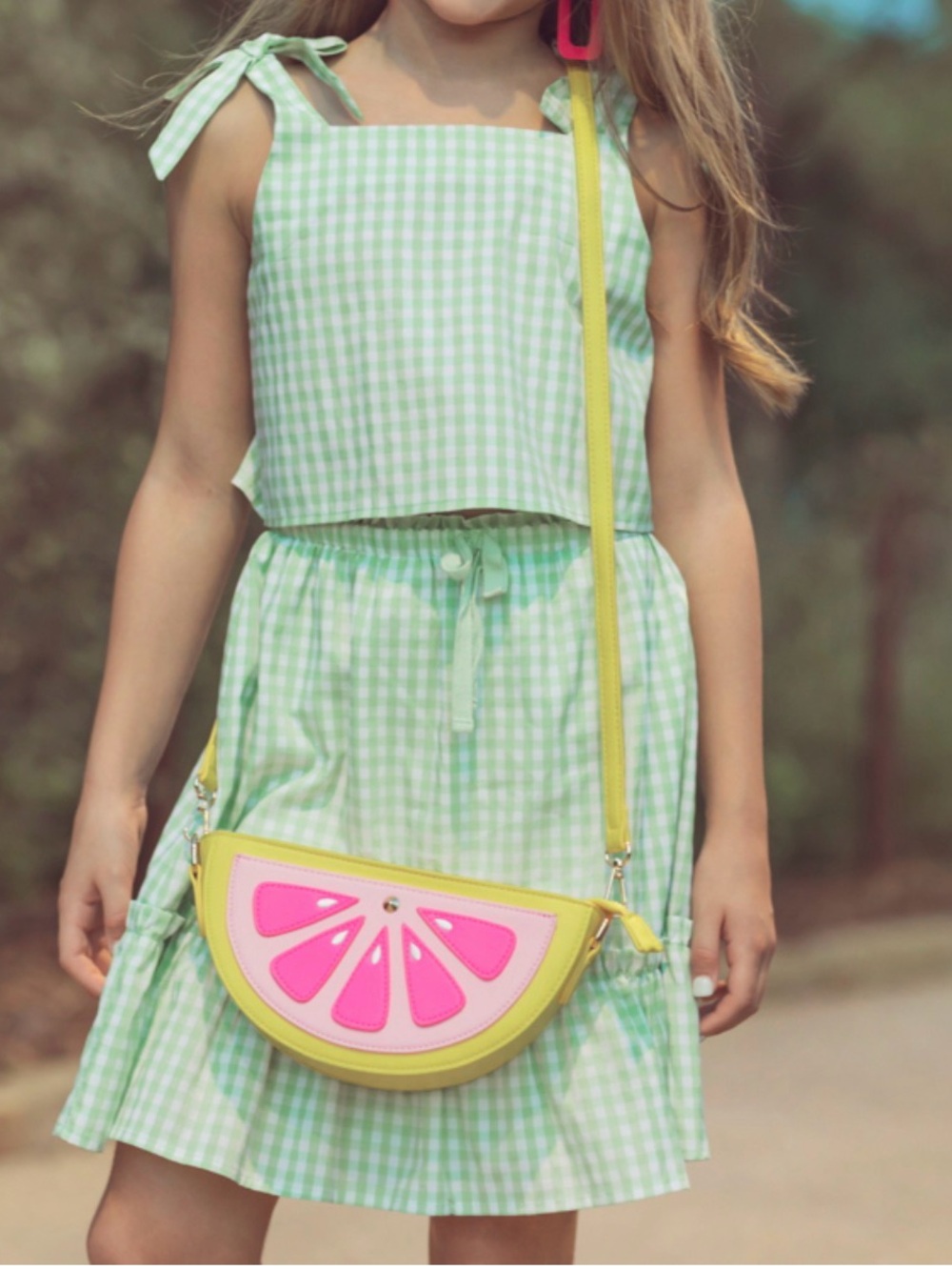 Kids Yellow & Pink Fruit Slice Crossbody Bag - Charming Kids Accessories